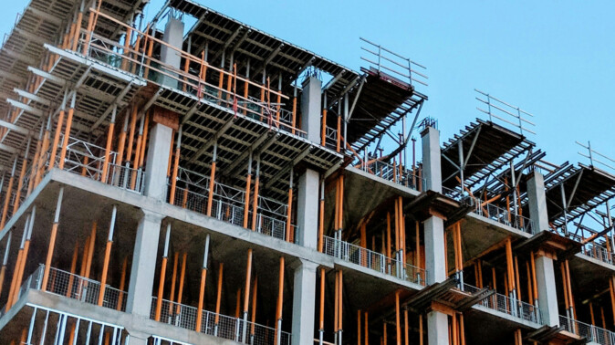 Reinforced concrete building structure representing the architecture and building node of the AllBIMclass BIM classification system